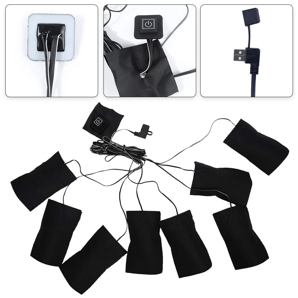 9PCS/Set USB Electric Heated Jacket Heating Sheet Outdoor Thermal Warm Winter Heating Vest Pads for DIY Heated Clothing
9PCS/Set USB Electric Heated Jacket Heating Sheet Outdoor Thermal Warm Winter Heating Vest Pads for DIY Heated Clothing