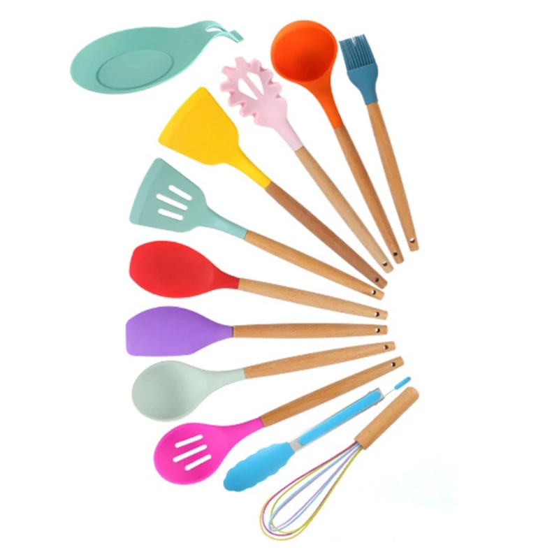 Набор силиконовых кухонных принадлежностей, 11 предметов, не прилипает, цветной термостойкий кухонный инструмент
Набор силиконовых кухонных принадлежностей, 11 предметов, не прилипает, цветной термостойкий кухонный инструмент