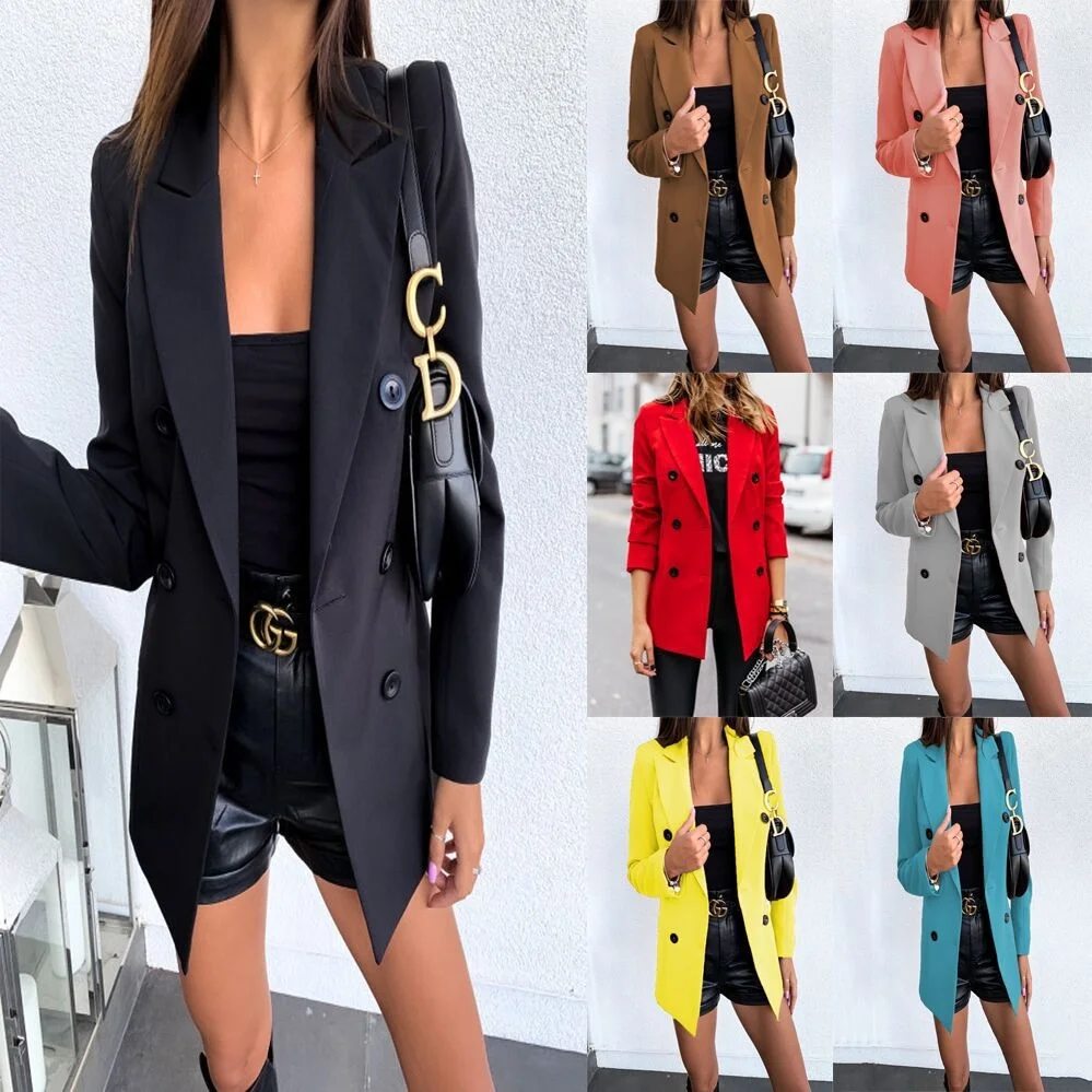 Autumn And Winter 2021 New Solid Color Long Sleeve Double Row Button Suit Jacket Women's Cardigan Harajuku Women Blazer
Autumn And Winter 2021 New Solid Color Long Sleeve Double Row Button Suit Jacket Women's Cardigan Harajuku Women Blazer