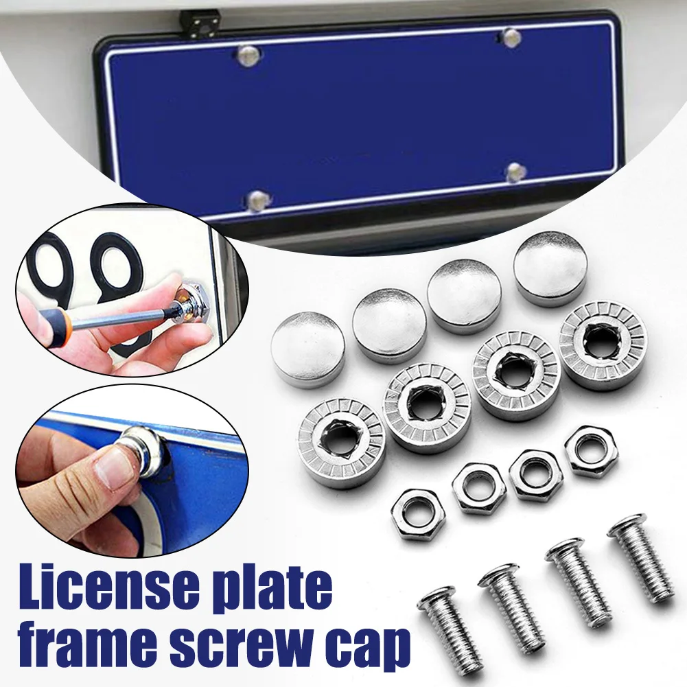 

Anti-Theft License Plate Screw Rust-proof Zinc Aloy Bolts Frame Screws M6 Fasteners Hardware with Bolts Nuts Caps