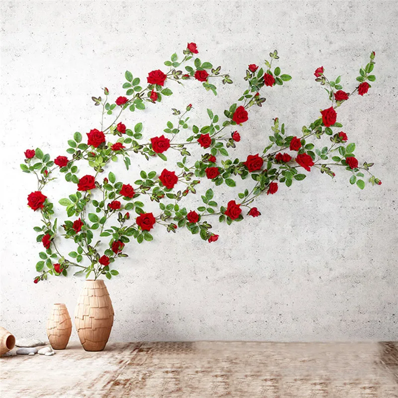 Red Roses Ivy Vine With Green Leaves For Home Wedding Decoration Fake Leaf DIY Hanging Garland Artificial Flowers
Red Roses Ivy Vine With Green Leaves For Home Wedding Decoration Fake Leaf DIY Hanging Garland Artificial Flowers