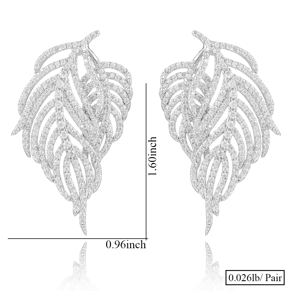 Siscathy Famous Popular Luxury Feather Leaves Earrings AAA Full Cubic Zirconia pendientes for women daily wedding mujer moda
Siscathy Famous Popular Luxury Feather Leaves Earrings AAA Full Cubic Zirconia pendientes for women daily wedding mujer moda