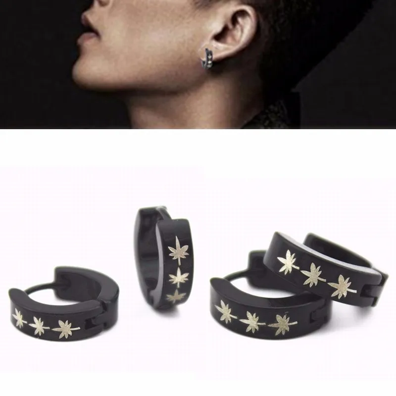 1Pair Black Personality Party 4MM Stainless Steel Punk Style Maple Leaf Ear Clip Cool Stud Earrings Unisex Men Women
1Pair Black Personality Party 4MM Stainless Steel Punk Style Maple Leaf Ear Clip Cool Stud Earrings Unisex Men Women