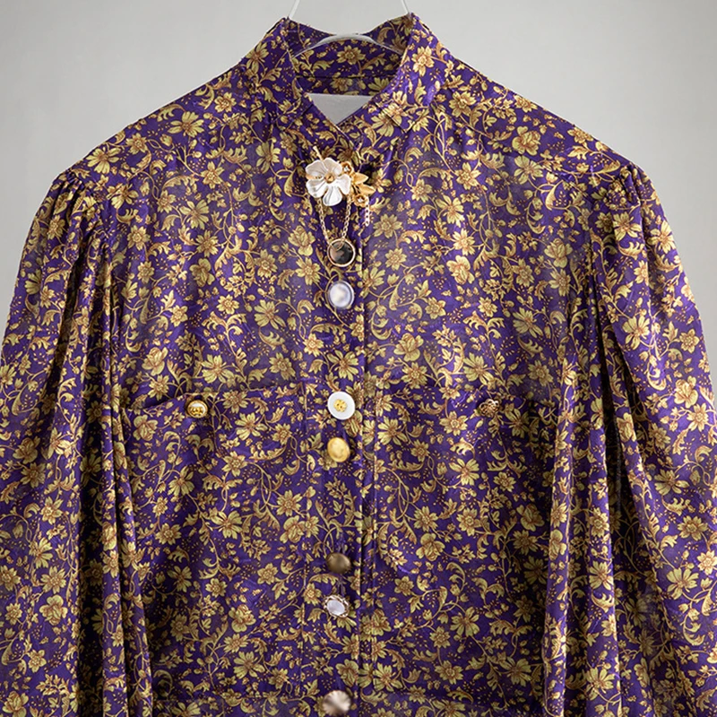 VGH Patchwork Button Casual Shirt For Women Stand Collar Long Sleeve Print Hit Color Blouse Female Fashion New Clothing 2021
VGH Patchwork Button Casual Shirt For Women Stand Collar Long Sleeve Print Hit Color Blouse Female Fashion New Clothing 2021