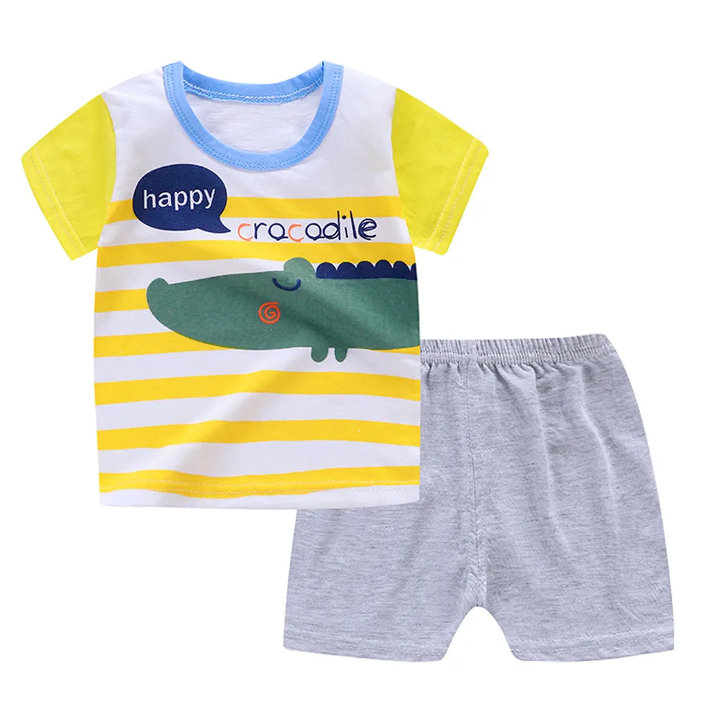 Комплекты одежды для новорожденных летние футболки с коротким рукавом и принтом