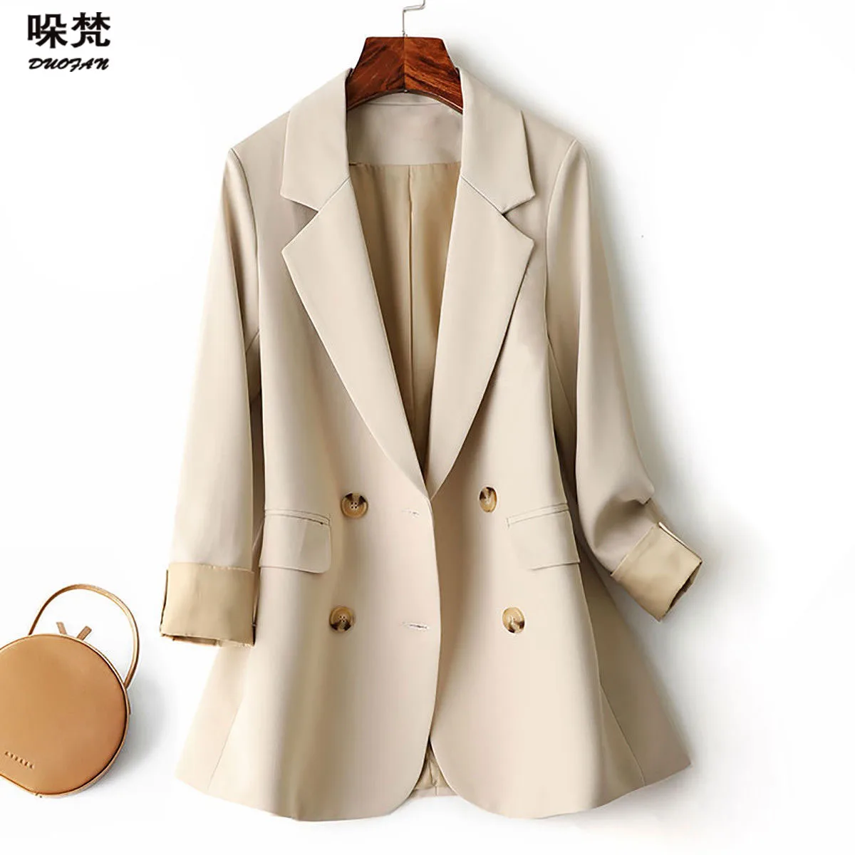 DUOFAN New Fashion 2021 Designer Blazer Jacket Women's Classic Double Breasted Rolled Cuffs Buttons Blazer Outer DF0021
DUOFAN New Fashion 2021 Designer Blazer Jacket Women's Classic Double Breasted Rolled Cuffs Buttons Blazer Outer DF0021