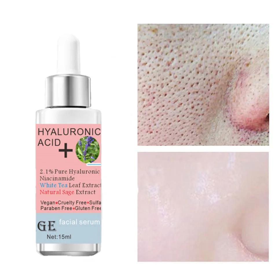 Pore Shrink Serum Sage Hyaluronic Acid Nourish Moisturizing Dryness Repair Face Pores Treatment Essence Liquid Skin Care 15ml
Pore Shrink Serum Sage Hyaluronic Acid Nourish Moisturizing Dryness Repair Face Pores Treatment Essence Liquid Skin Care 15ml