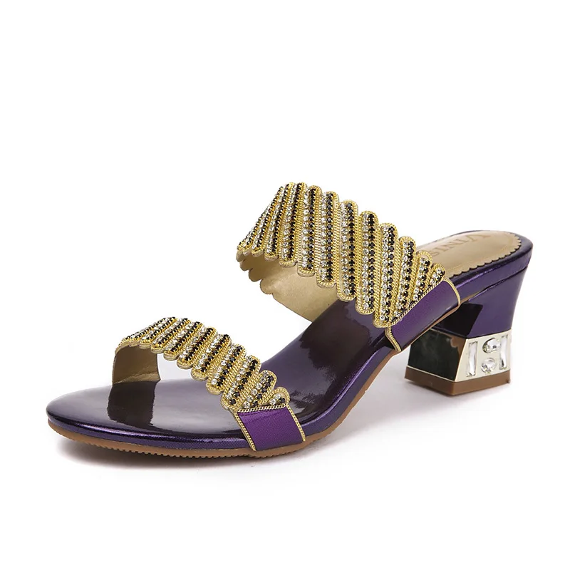 Shoes Ladies' Slippers Med Square heel Glitter Slides Women Heels Fashion Summer Block Jelly High Luxury Fabric Rome PU Crystal
Shoes Ladies' Slippers Med Square heel Glitter Slides Women Heels Fashion Summer Block Jelly High Luxury Fabric Rome PU Crystal