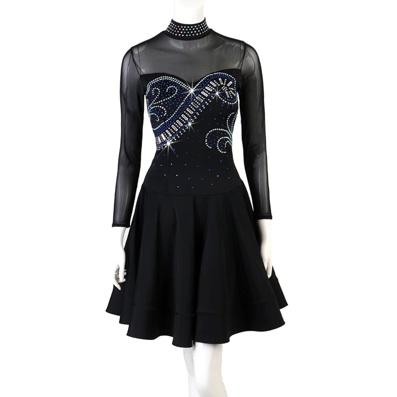 Female Latin Dance Dress Black Long Sleeve Shiny Diamond Rumba Dance Costume Ballroom Dance Competition Clothing Women Tango Performance Outfit DQL2449
Female Latin Dance Dress Black Long Sleeve Shiny Diamond Rumba Dance Costume Ballroom Dance Competition Clothing Women Tango Performance Outfit DQL2449