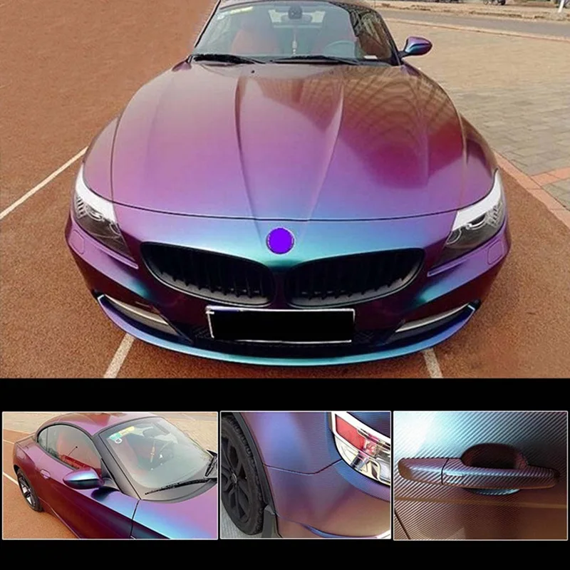 30*152CM Chameleon Vinyl Wrap Matte Metallic Vehicle Film Purple to Blue Stretchable Air Release DIY Decals
30*152CM Chameleon Vinyl Wrap Matte Metallic Vehicle Film Purple to Blue Stretchable Air Release DIY Decals