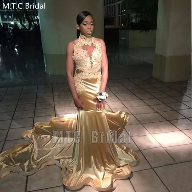 Long Train Mermaid African Evening Dress High Neck Beaded Lace Shiny Satin Formal Dresses For Graduation Plus Size Prom Gowns
Long Train Mermaid African Evening Dress High Neck Beaded Lace Shiny Satin Formal Dresses For Graduation Plus Size Prom Gowns