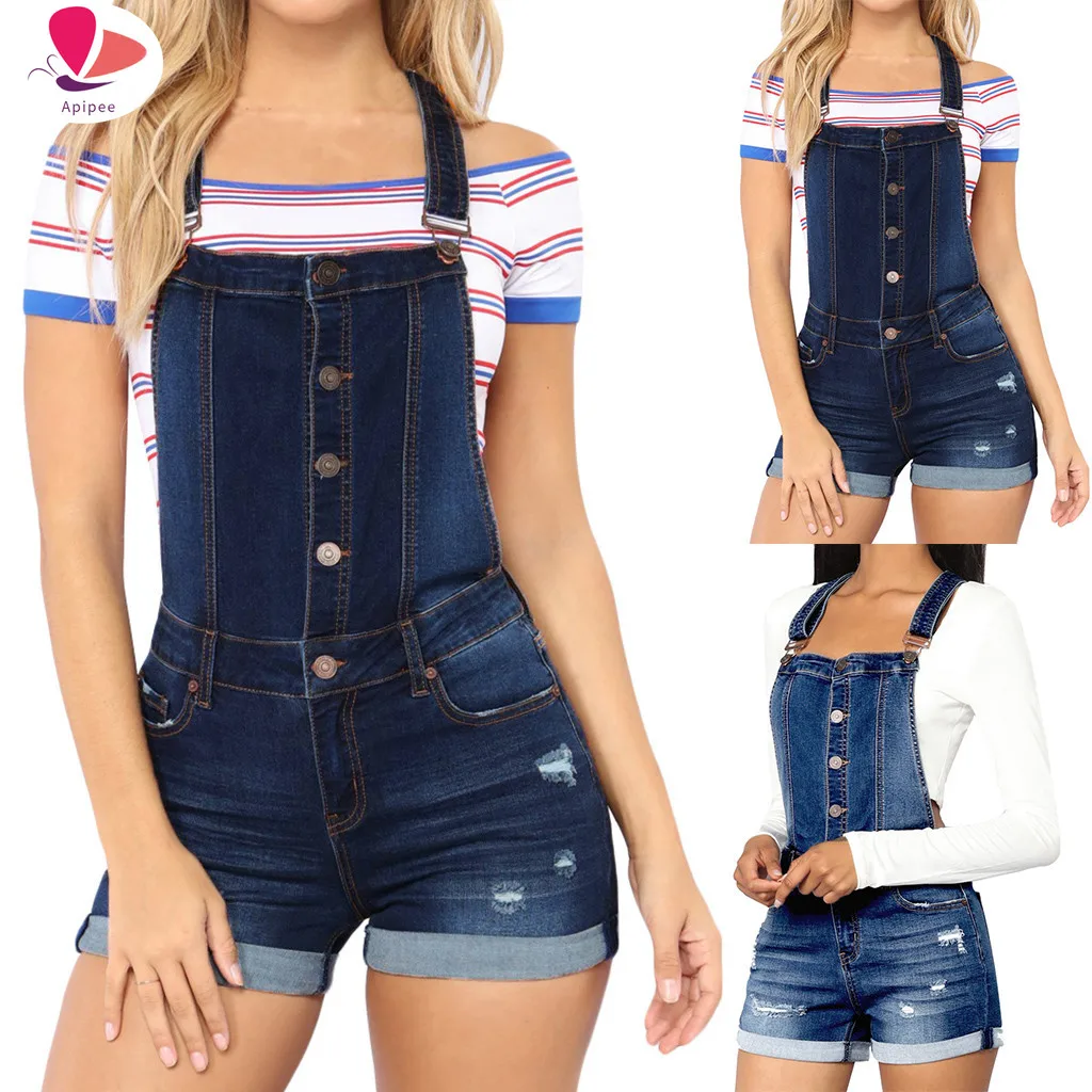 Women Fashion Casual Button Camisole Solid High Waist Summer Short Jumpsuit Denim Overalls Office Ladies Combinaison#30
Women Fashion Casual Button Camisole Solid High Waist Summer Short Jumpsuit Denim Overalls Office Ladies Combinaison#30