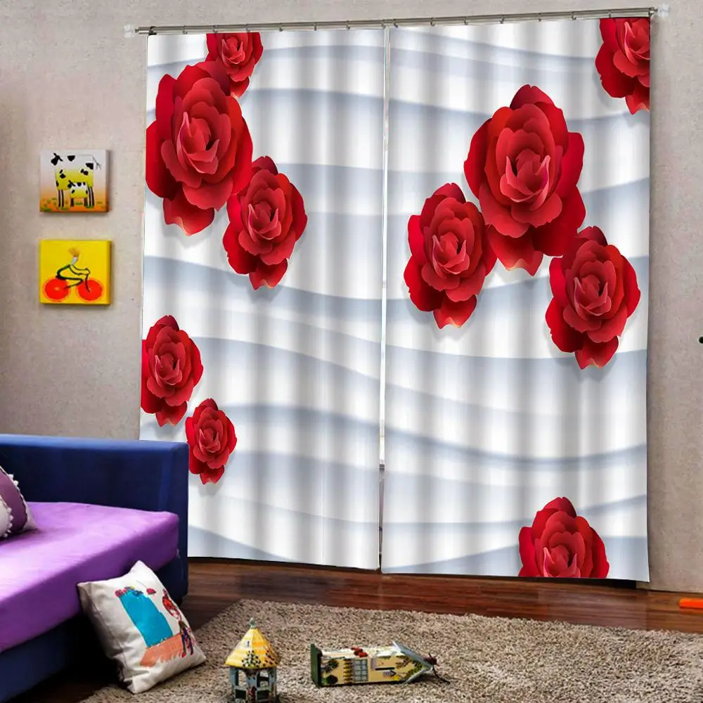 Creative Custom Curtains Red rose Curtains for living room Bedroom blackout sunshade drapes
Creative Custom Curtains Red rose Curtains for living room Bedroom blackout sunshade drapes