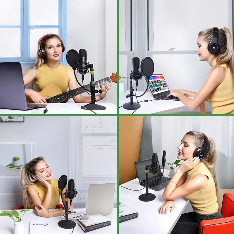 USB Microphone Kit 192/24Bit BM800 Condenser Podcast Streaming Cardioid Mic for Computer YouTube Gaming Recording 
USB Microphone Kit 192/24Bit BM800 Condenser Podcast Streaming Cardioid Mic for Computer YouTube Gaming Recording