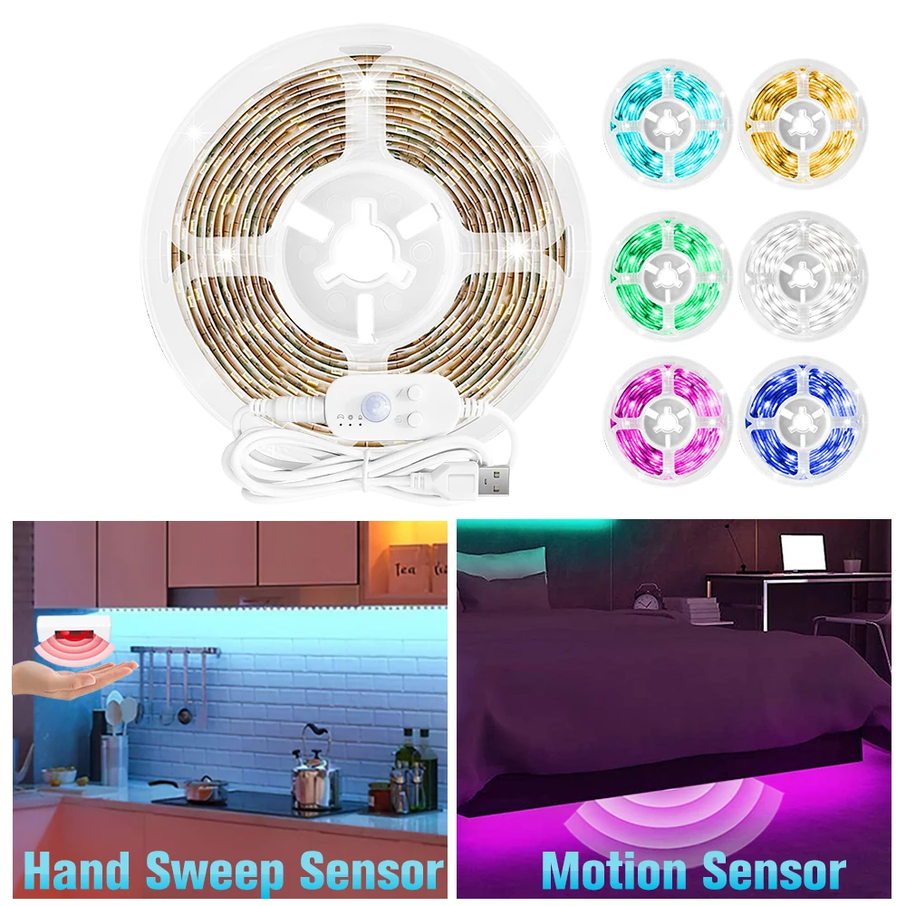 Hand Sweep Sensor LED Strip Light Motion Sensor Smart Dimmable SMD2835 DC 5V USB Room Kitchen Night Lamp TV Backlight 3M - 5M
Hand Sweep Sensor LED Strip Light Motion Sensor Smart Dimmable SMD2835 DC 5V USB Room Kitchen Night Lamp TV Backlight 3M - 5M