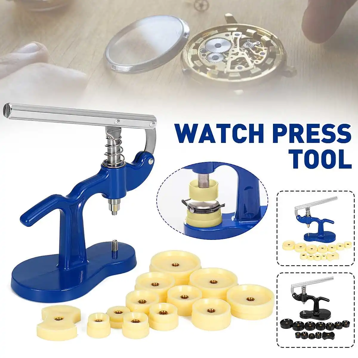 Watch Case Press Repair Kit Tools 12 Dies mechanical quartz Watch Crystal Front Back Case Cover Screw Presser Close Watchmakers
Watch Case Press Repair Kit Tools 12 Dies mechanical quartz Watch Crystal Front Back Case Cover Screw Presser Close Watchmakers