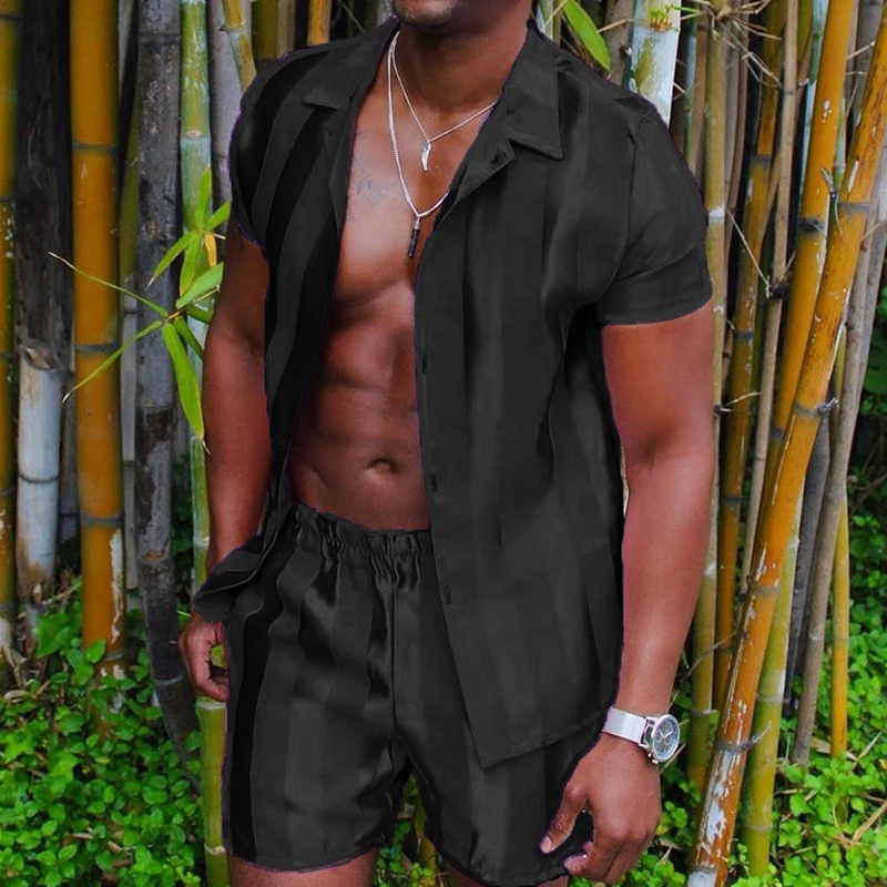 Casual Men Soft Silk Homewear Male Fashion Print Two Piece Sets Men Fashion Short Sleeve Shirts + Beach Shorts Home Suit Outfits
Casual Men Soft Silk Homewear Male Fashion Print Two Piece Sets Men Fashion Short Sleeve Shirts + Beach Shorts Home Suit Outfits