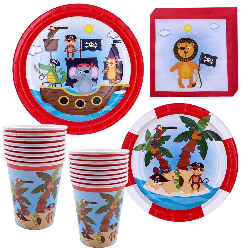 Zoo Pirate Theme Party Decoration Disposable Tableware Paper Cup Plate Napkin Baby Shower Kids Happy Birthday Party Supplies
Zoo Pirate Theme Party Decoration Disposable Tableware Paper Cup Plate Napkin Baby Shower Kids Happy Birthday Party Supplies