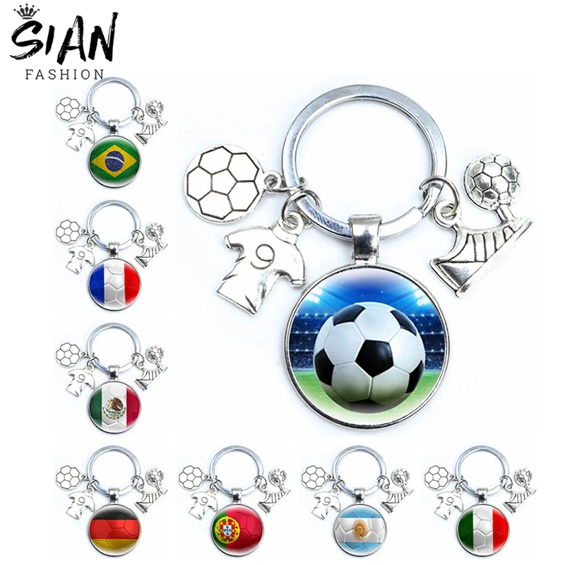 Creative Soccer Keychains Pendant Holder National Football Lover Gifts Round Key Chains World Countries Flag Keyrings Jewelry
Creative Soccer Keychains Pendant Holder National Football Lover Gifts Round Key Chains World Countries Flag Keyrings Jewelry