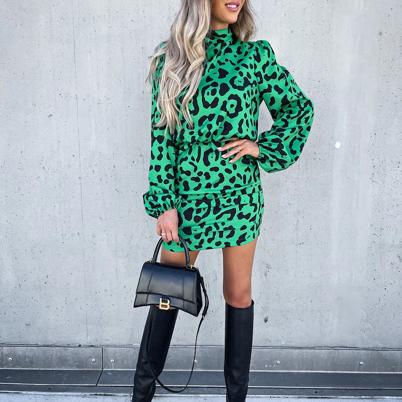 Autumn Print Turtleneck Slim Dress 2021 Winter Women Long Puff Sleeve Green Red Female Dress Casual Ladies Office Party Vestidos
Autumn Print Turtleneck Slim Dress 2021 Winter Women Long Puff Sleeve Green Red Female Dress Casual Ladies Office Party Vestidos