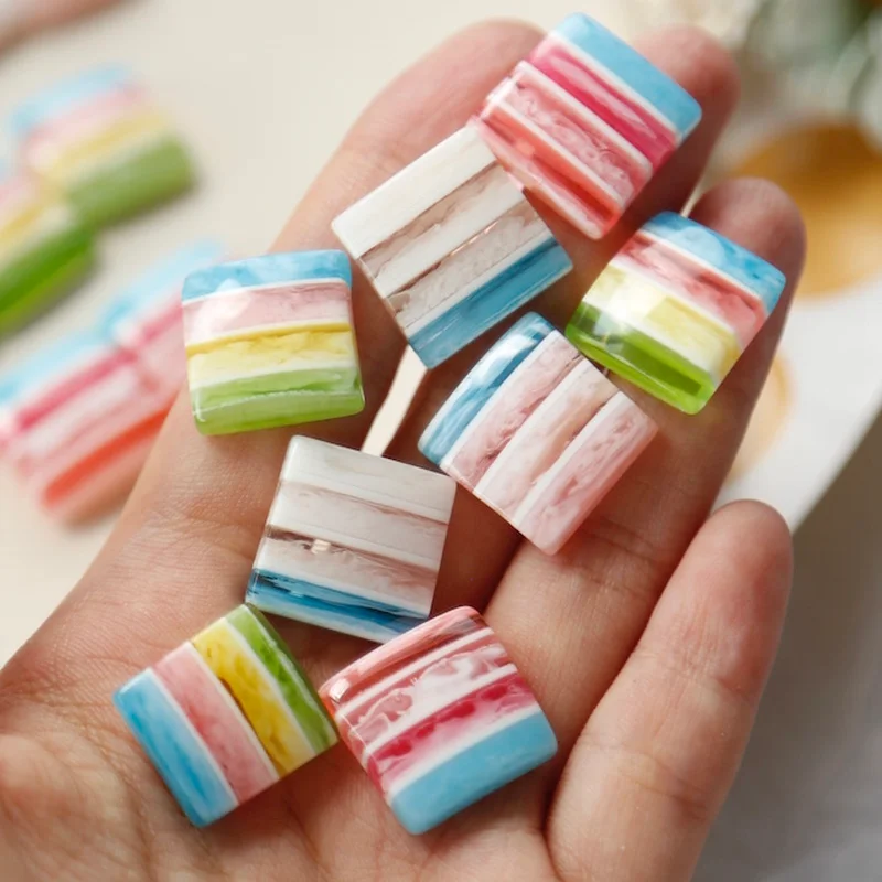 Ice cream stripes smudge irregular square piece resin earrings earrings patch DIY jewelry accessories
Ice cream stripes smudge irregular square piece resin earrings earrings patch DIY jewelry accessories