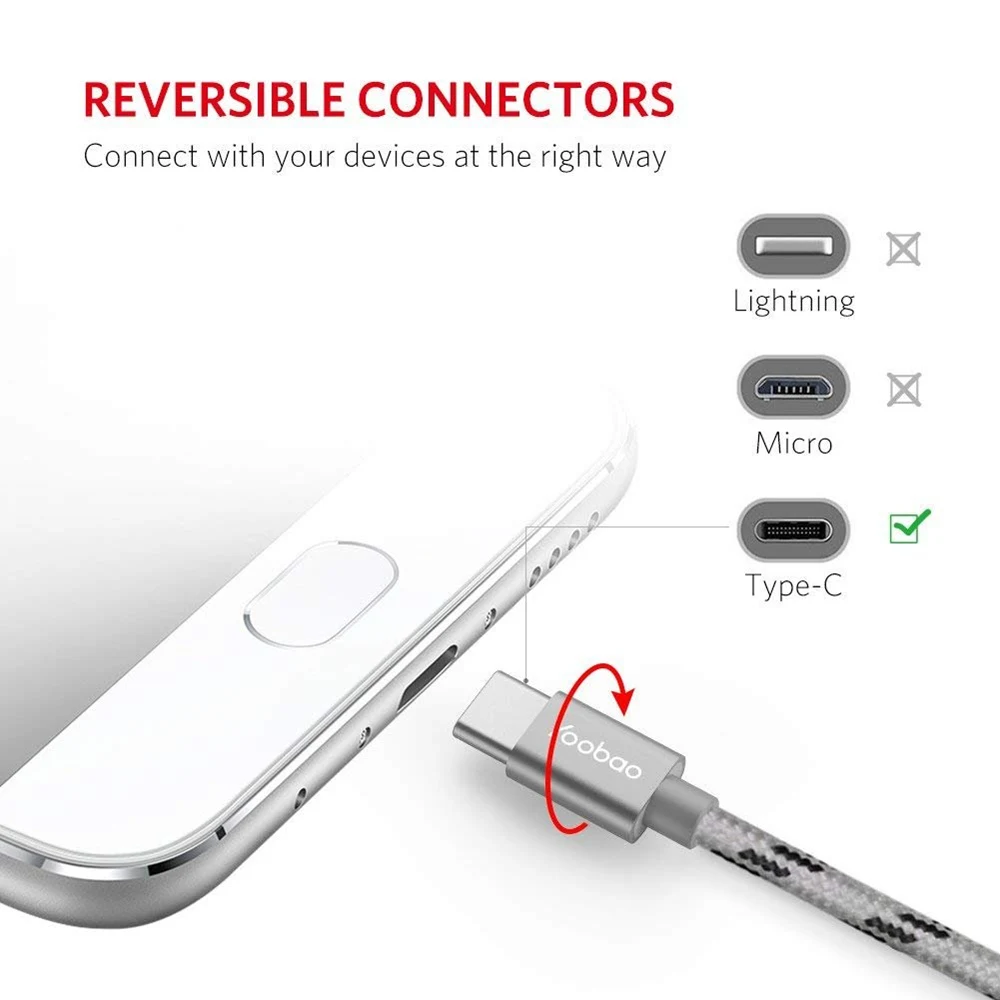 1 м 2 3 металлический usb-кабель с разъемом типа C для быстрой зарядки Honor 20 10 9 Xiao mi CC9