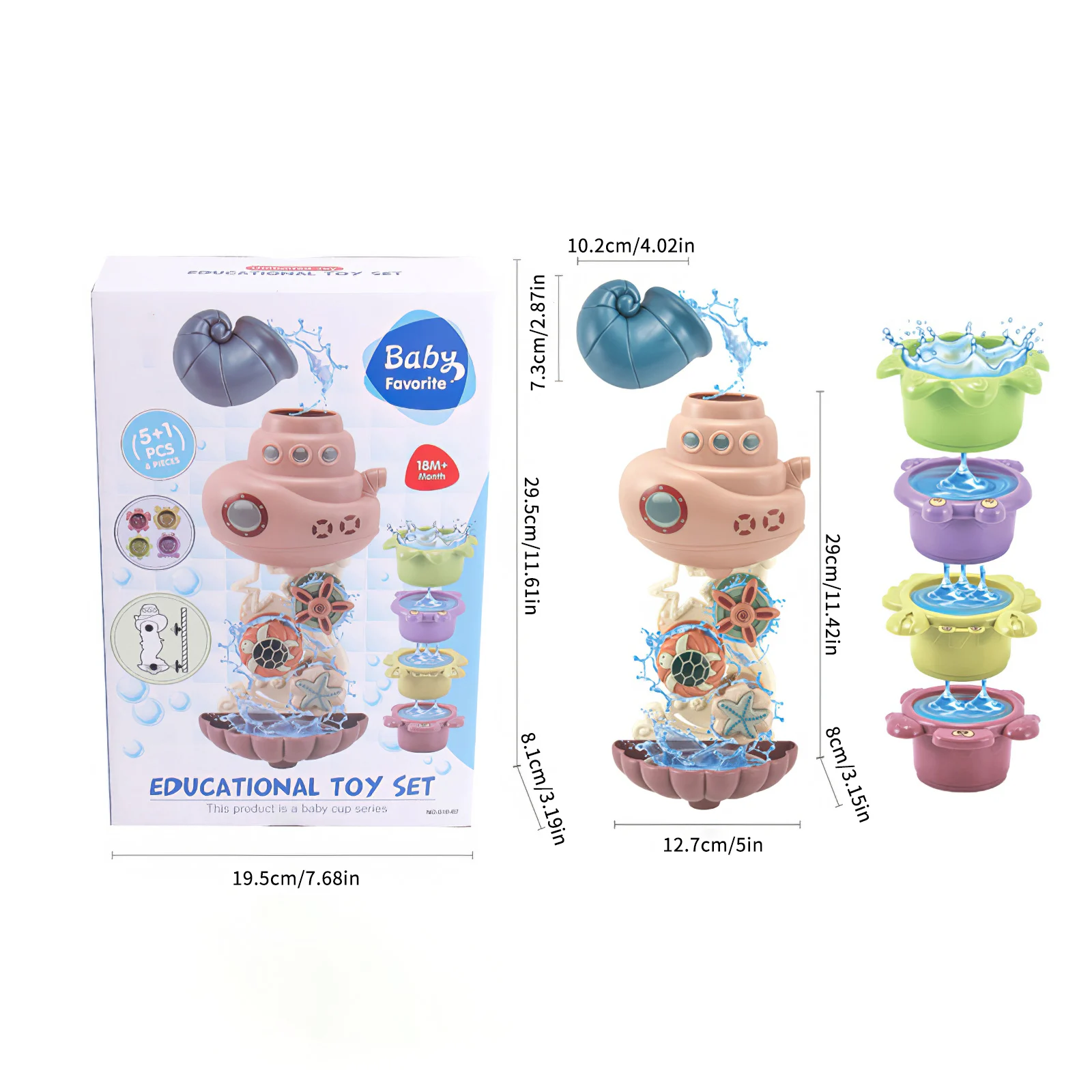 Baby Submarine Bathing Kit Kids Bathroom Shower Toy Baby Bathing Kit Non-Toxic With Baby Bath Stacking Cups And Boats Set
Baby Submarine Bathing Kit Kids Bathroom Shower Toy Baby Bathing Kit Non-Toxic With Baby Bath Stacking Cups And Boats Set