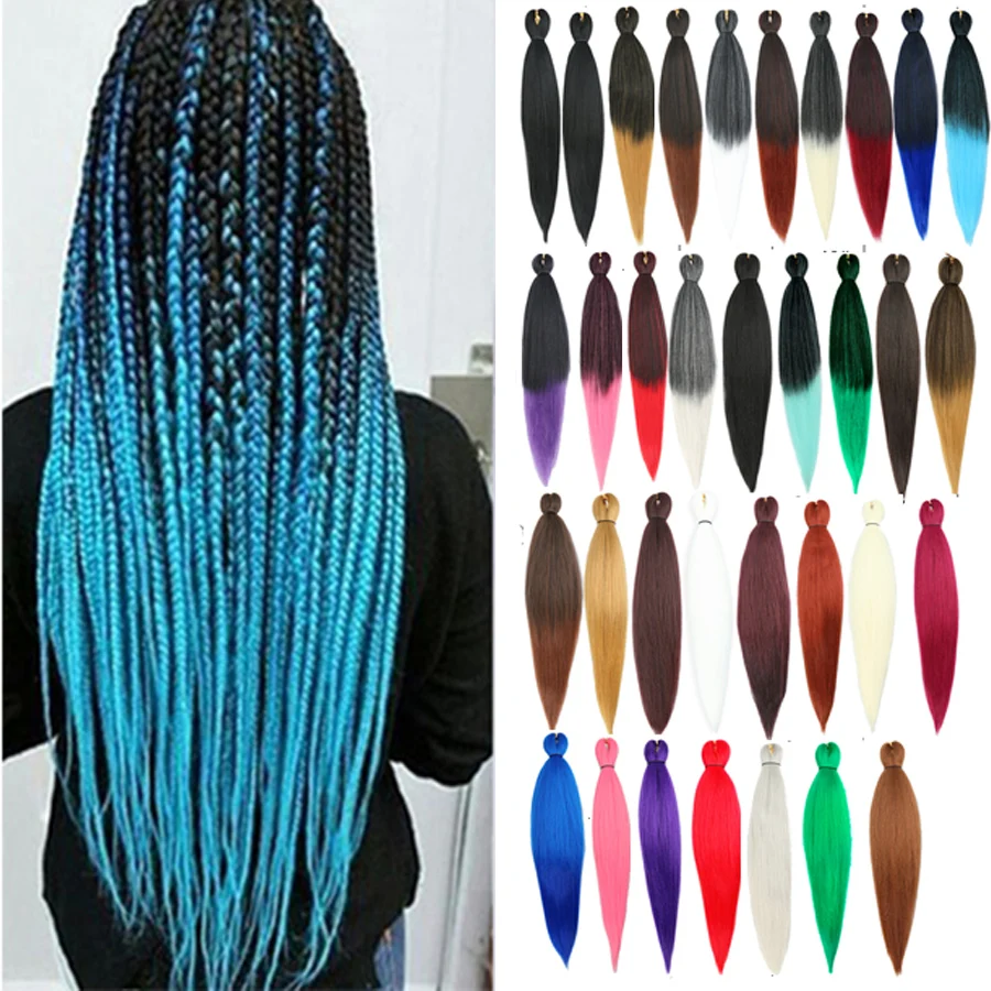 

Easy Braid Synthetic Braiding Hair Pre Stretched 100% Kanekalon Braids Extensions Jumbo Box Ombre Color Crochet Yaki Straight