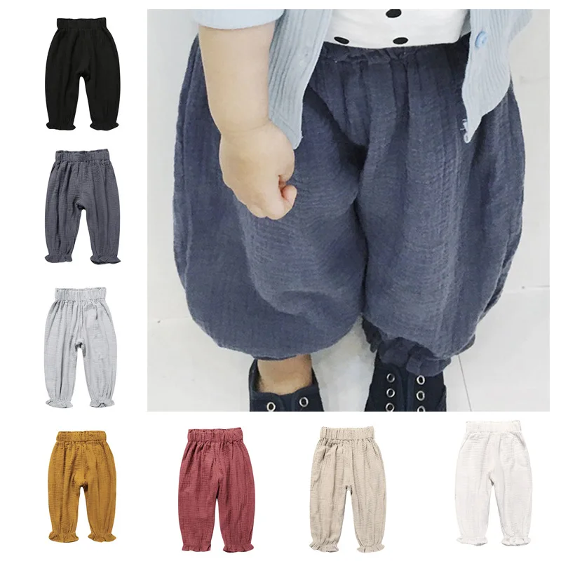 6M-5T Spring Summer Linen Cotton Folds Baby Girls Trousers Ankle-length Pants Anti-mosquito Pants Solid Color Kids Boys Pant
6M-5T Spring Summer Linen Cotton Folds Baby Girls Trousers Ankle-length Pants Anti-mosquito Pants Solid Color Kids Boys Pant