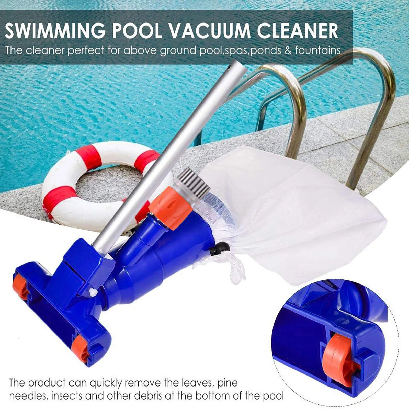 Swimming Pool Vacuum Cleaner Spa Cleaning Tool Suction Head Pond Fountain Outdoor Portable Garden Vacuum Cleaner Brush/US
Swimming Pool Vacuum Cleaner Spa Cleaning Tool Suction Head Pond Fountain Outdoor Portable Garden Vacuum Cleaner Brush/US