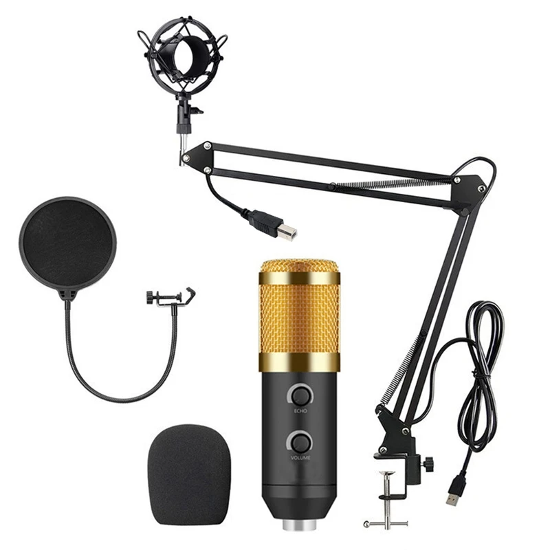 Condenser Microphone Professional Kit with Tripod USB Computer Studio Microphone for PC Phone Karaoke Microphone
Condenser Microphone Professional Kit with Tripod USB Computer Studio Microphone for PC Phone Karaoke Microphone