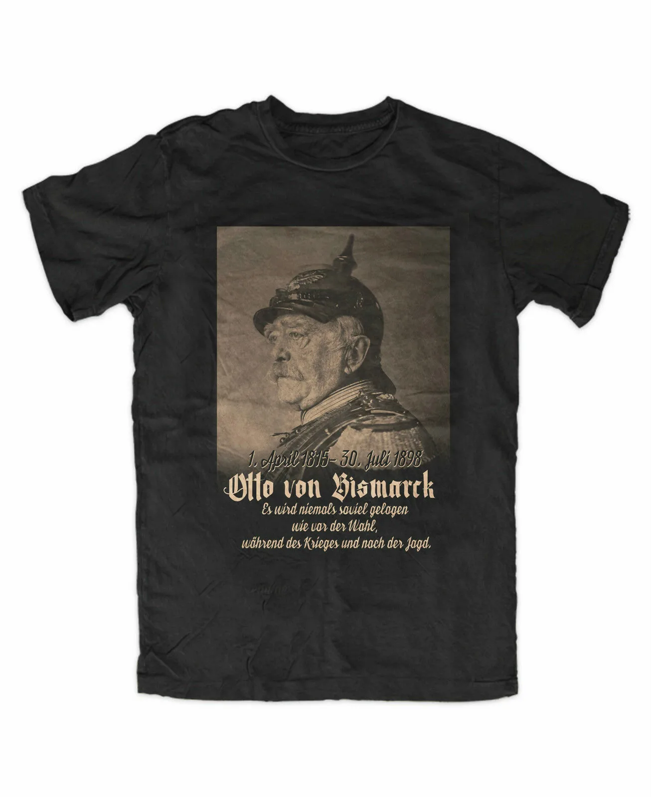 

Nicknamed The Iron Chancellor Otto Von Bismarck Old Posters Printed T-Shirt Cotton Round Neck Short Sleeve Men's T Shirt NEW