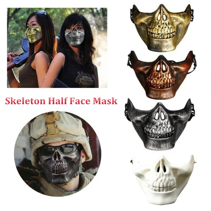 Halloween Half Face Masks costume Party Skull Mask Wargame Tactical Mask Motorcycle Face Mask Party Prop Cusume Airsoft BEST 
Halloween Half Face Masks costume Party Skull Mask Wargame Tactical Mask Motorcycle Face Mask Party Prop Cusume Airsoft BEST