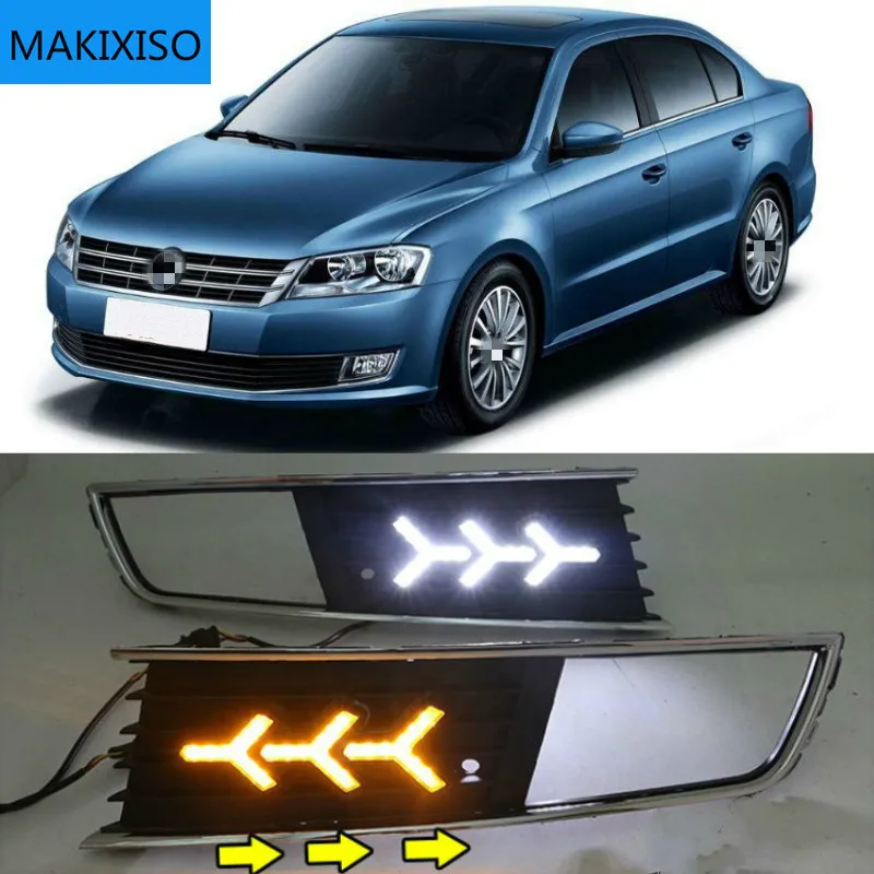 1 пара светодиодный DRL Дневной светильник для Volkswagen VW Lavida 2013 2014 с желтым Trun сигнал светильник синий ночника 
1 пара светодиодный DRL Дневной светильник для Volkswagen VW Lavida 2013 2014 с желтым Trun сигнал светильник синий ночника