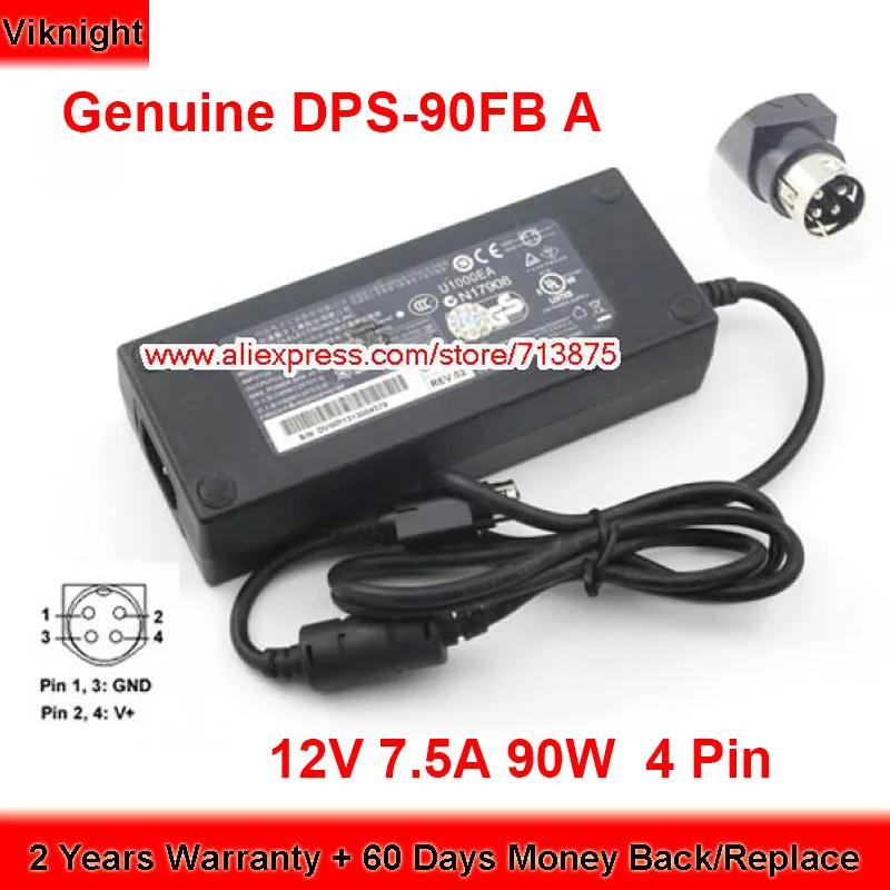 Genuine Delta DPS-90FB A 90W Charger 12V 7.5A AC Adapter Round With 4 Pin Power Supply
Genuine Delta DPS-90FB A 90W Charger 12V 7.5A AC Adapter Round With 4 Pin Power Supply