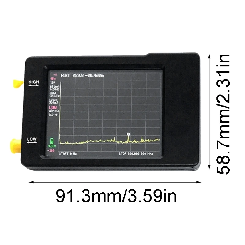Handheld Tiny Spectrum Analyzer TinySA 2.8" Display Touching Screen 100kHz to 350MHz Frequency
Handheld Tiny Spectrum Analyzer TinySA 2.8" Display Touching Screen 100kHz to 350MHz Frequency