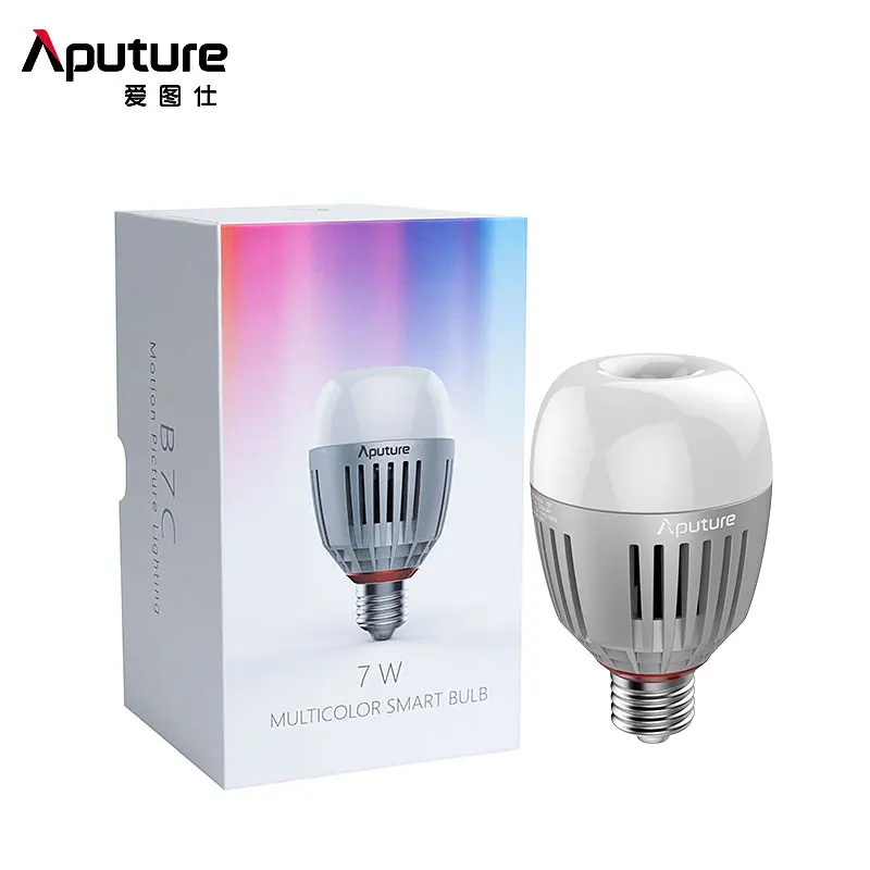 in stock! Aputure B7C 7W RGBWW LED Smart Bulb Photography lights 2000K-10000K Adjustable 0-100% Stepless Dimming App Control |