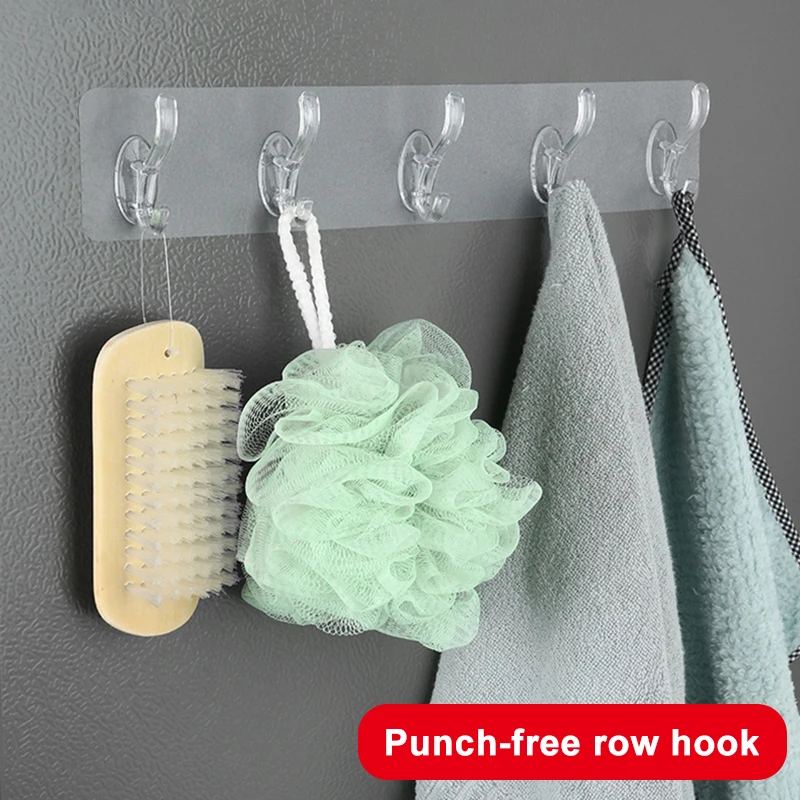 2pcs Wall hook Punch-Free Strong Hook Organizer Holder 3/5/6 Row Coat Hook for Kitchen Home PI PI669
2pcs Wall hook Punch-Free Strong Hook Organizer Holder 3/5/6 Row Coat Hook for Kitchen Home PI PI669