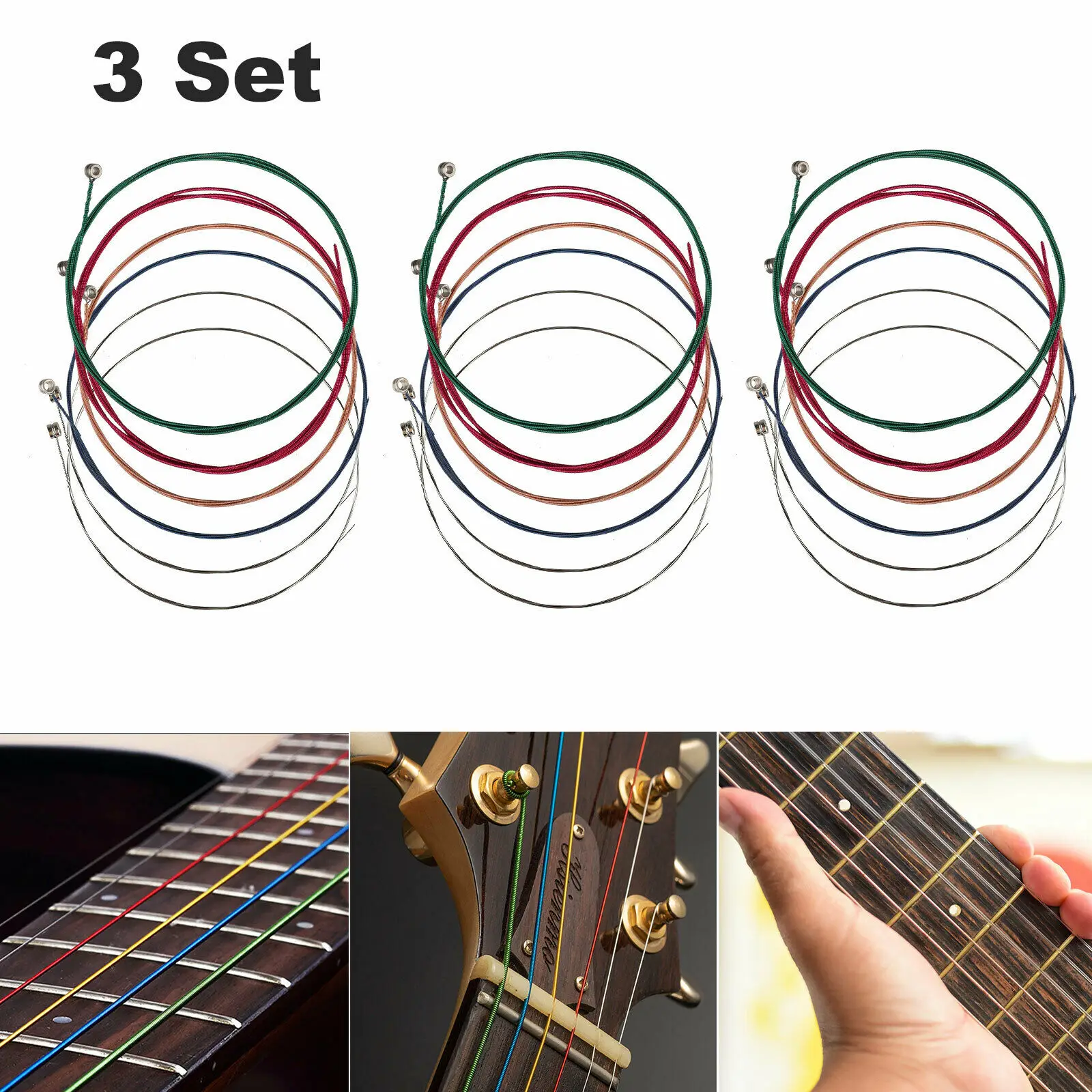 6pcs /set Rainbow Colorful Guitar Strings E-a Copper Guitar Strings Set For Acoustic Folk Guitar Classic Guitar Multi Color
6pcs /set Rainbow Colorful Guitar Strings E-a Copper Guitar Strings Set For Acoustic Folk Guitar Classic Guitar Multi Color