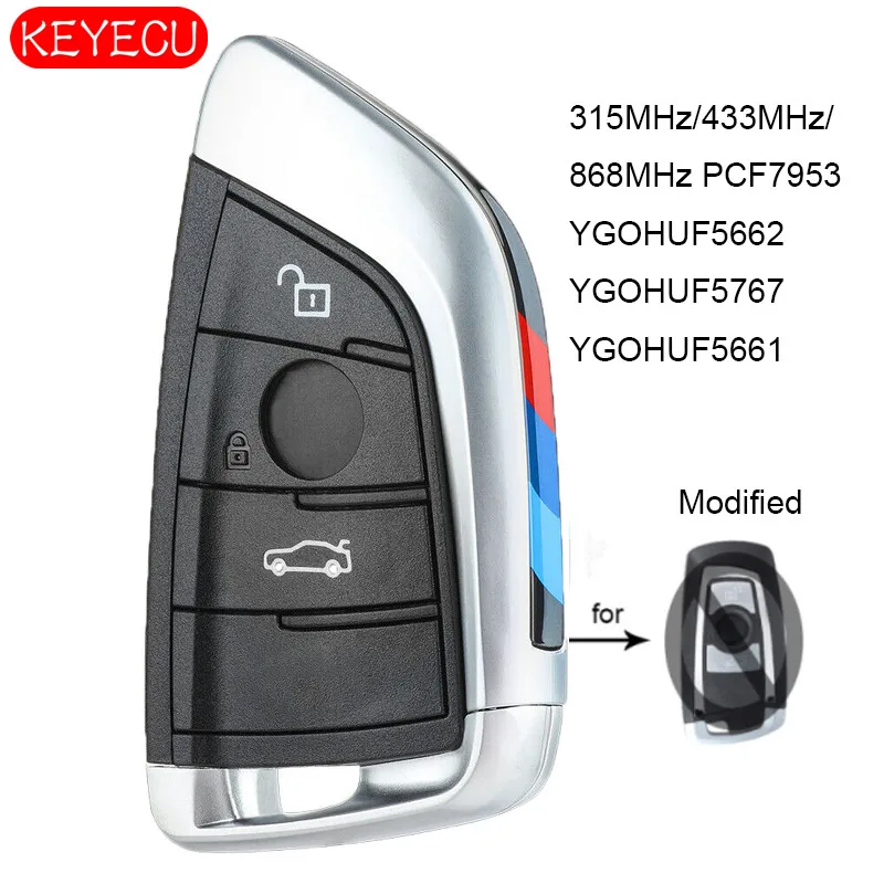 KEYECU Smart Remote key Fob 3 Button 315MHz YGOHUF5662, 433MHz YGOHUF5767, 868MHz YGOHUF5661 PCF7953 for BMW F Series CAS4+/ FEM
KEYECU Smart Remote key Fob 3 Button 315MHz YGOHUF5662, 433MHz YGOHUF5767, 868MHz YGOHUF5661 PCF7953 for BMW F Series CAS4+/ FEM