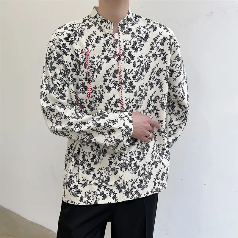 Chinese Style Stand Collar Belt Pullover Shirts Men Vintage Loose Casual Long Sleeve Shirt Fashion Tops Male Japan Style Shirt
Chinese Style Stand Collar Belt Pullover Shirts Men Vintage Loose Casual Long Sleeve Shirt Fashion Tops Male Japan Style Shirt