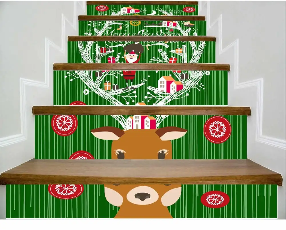 SLT002 Christmas deer 3D Simulation Stair Sticker Waterproof Fashion Creative Step Decoration 6pcs*100cm*18.5cm
SLT002 Christmas deer 3D Simulation Stair Sticker Waterproof Fashion Creative Step Decoration 6pcs*100cm*18.5cm