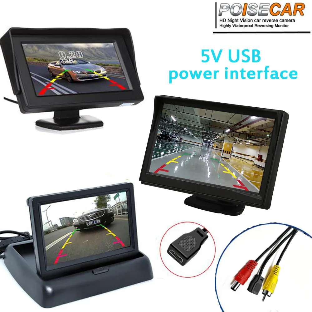 POISECAR 4.3-inch/5-inch HD Car Monitor USB-powered 5v Reversing Video Monitor Set-top box Small TV
POISECAR 4.3-inch/5-inch HD Car Monitor USB-powered 5v Reversing Video Monitor Set-top box Small TV