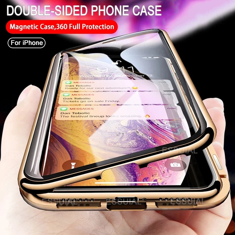 Metal Adsorption Magnetic Case For iPhone 12 11 Pro XS Max Double-Sided Glass Magnet Cover For iPhone 7 8 6 6s Plus X XR SE Case
Metal Adsorption Magnetic Case For iPhone 12 11 Pro XS Max Double-Sided Glass Magnet Cover For iPhone 7 8 6 6s Plus X XR SE Case