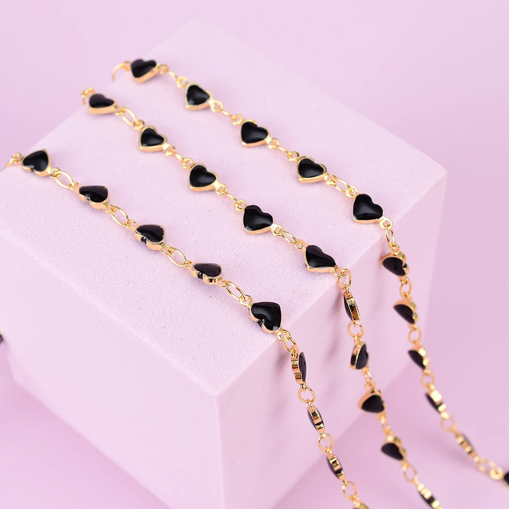 50CM 18K Gold Plated Black Love Gem Chain High Quality Bracelet For Women DIY Necklace Jewelry Making Supplie No Fade
50CM 18K Gold Plated Black Love Gem Chain High Quality Bracelet For Women DIY Necklace Jewelry Making Supplie No Fade