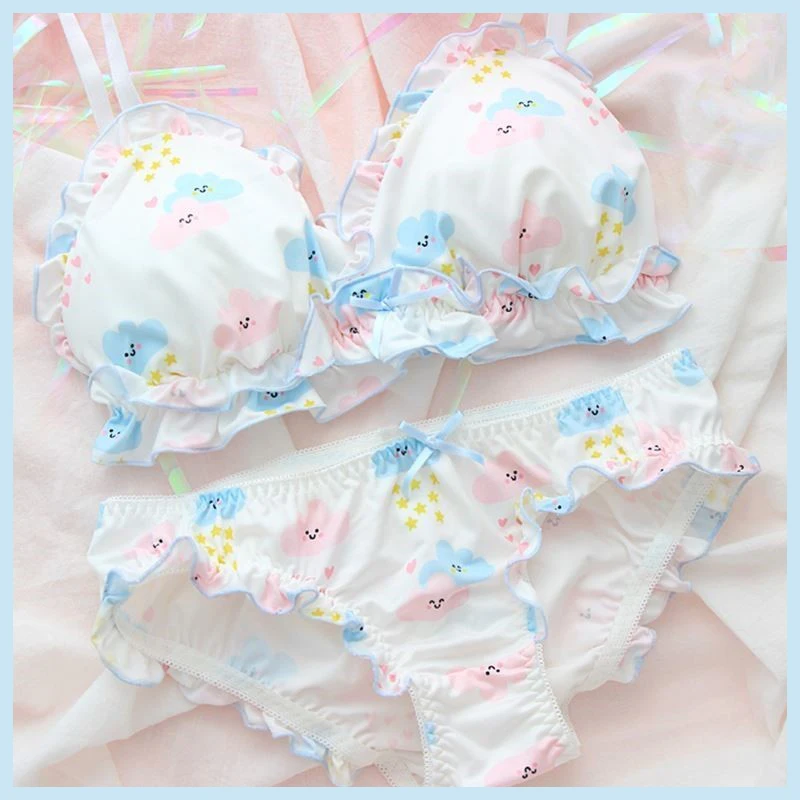 Cute Lolita Lingerie For Women Girls Japanese Kawaii Bra Panty Set Milk Silk Flower Priented Wire Free Underwear Woman Inmaties
Cute Lolita Lingerie For Women Girls Japanese Kawaii Bra Panty Set Milk Silk Flower Priented Wire Free Underwear Woman Inmaties