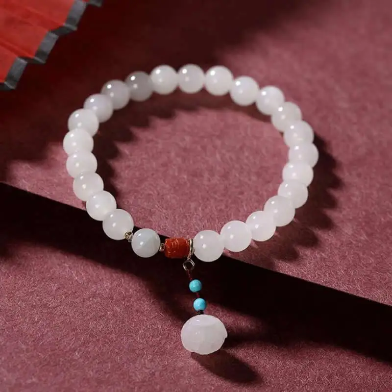 Natural White Jadeite Beads Bracelet Jadeite Lotus Bracelet 18K Gold Women Bracelet
Natural White Jadeite Beads Bracelet Jadeite Lotus Bracelet 18K Gold Women Bracelet