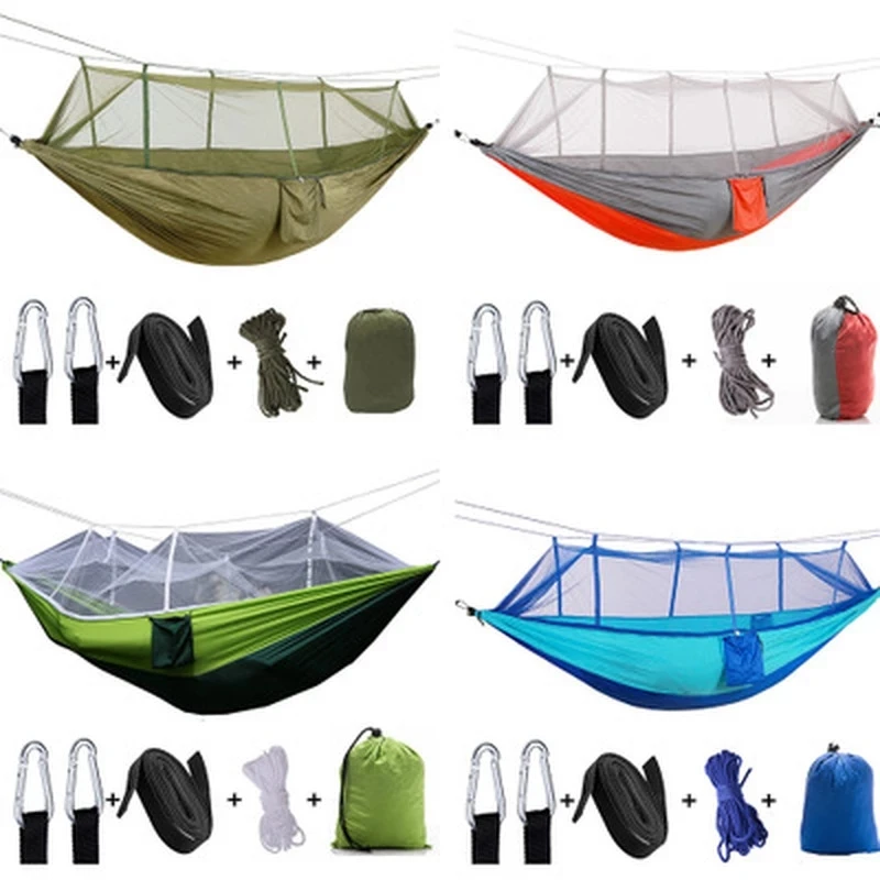 Camping/garden Hammock with Mosquito Net Outdoor Furniture 1-2 Person Portable Hanging Bed Strength Parachute Fabric Sleep Swing
Camping/garden Hammock with Mosquito Net Outdoor Furniture 1-2 Person Portable Hanging Bed Strength Parachute Fabric Sleep Swing