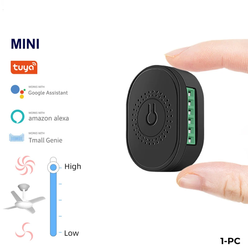 Tuya Wifi Smart Ceiling Fan Speed Switch EU 220V Mini Wall On Off Module Remote Electric Control For Alexa Google Home
Tuya Wifi Smart Ceiling Fan Speed Switch EU 220V Mini Wall On Off Module Remote Electric Control For Alexa Google Home