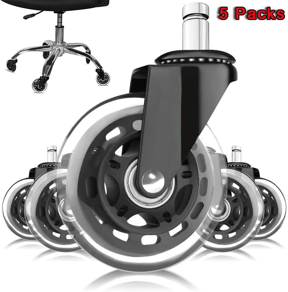 Furniture Casters Universal Wheel 2.5'' 3'' Office Chair Wheels Replacement 10mm 11mm Stem Options Rubber PU Transparent 5 Packs
Furniture Casters Universal Wheel 2.5'' 3'' Office Chair Wheels Replacement 10mm 11mm Stem Options Rubber PU Transparent 5 Packs